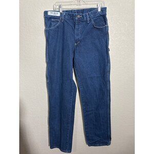 Unifirst Jeans Men's size 34x32 Carpenter Straight Leg 100% Cotton Blue Denim